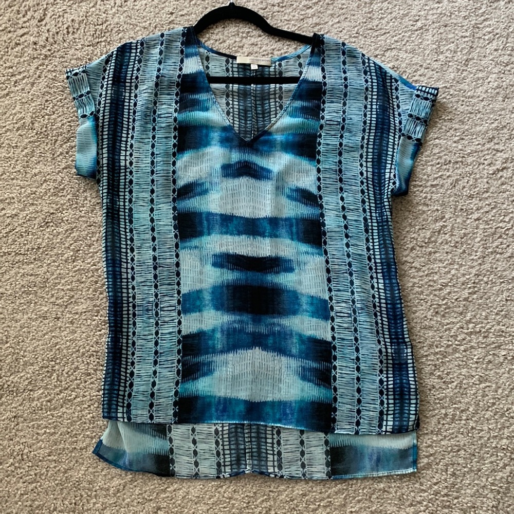 Lavender Brown Blue Blouse